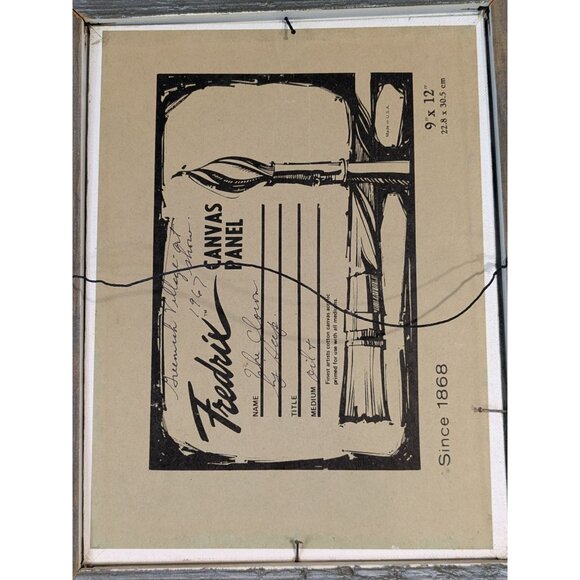 Oil Painting "The Clown" Heep Rustic Wood Frame Greenwich Village 1967 moody sad - Picture 14 of 16